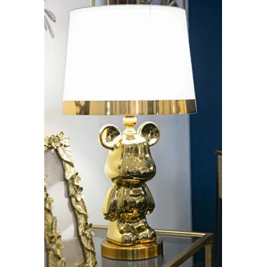 LAMPA STOŁOWA MIŚ ZŁOTY 30X54 cm